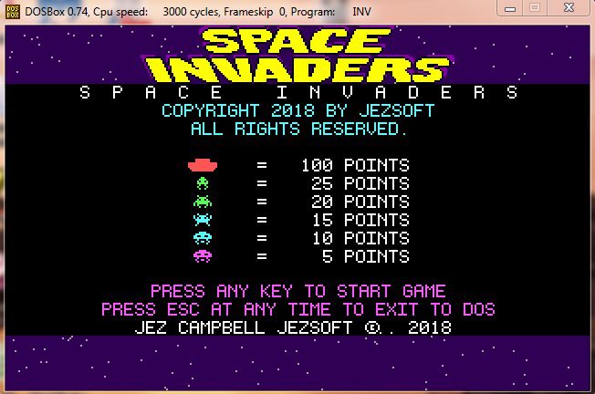 Assembly Language - Space Invaders